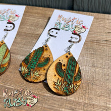 Load image into Gallery viewer, Cactus Teardrop Earrings