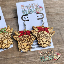 Load image into Gallery viewer, Highland Cow Dangle Earrings