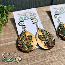 Load image into Gallery viewer, Cactus Teardrop Earrings