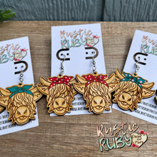 Load image into Gallery viewer, Highland Cow Dangle Earrings