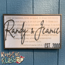 Load image into Gallery viewer, Custom Corinthian Established Sign