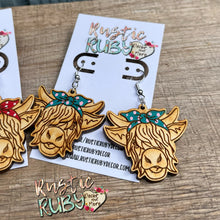 Load image into Gallery viewer, Highland Cow Dangle Earrings