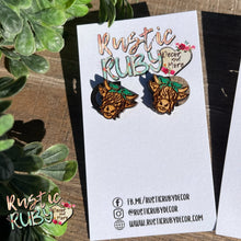 Load image into Gallery viewer, Highland Cow Stud Earrings
