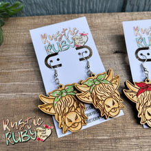 Load image into Gallery viewer, Highland Cow Dangle Earrings