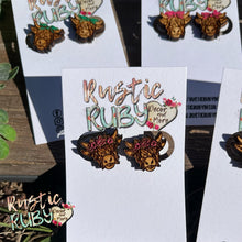 Load image into Gallery viewer, Highland Cow Stud Earrings
