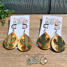Load image into Gallery viewer, Cactus Teardrop Earrings