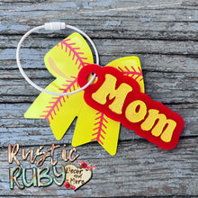 Load image into Gallery viewer, Softball Bow Bag Tag