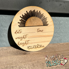 Load image into Gallery viewer, Sun Birth Announcement Round