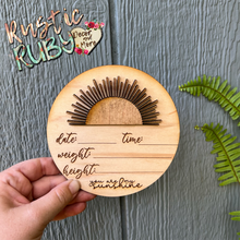 Load image into Gallery viewer, Sun Birth Announcement Round