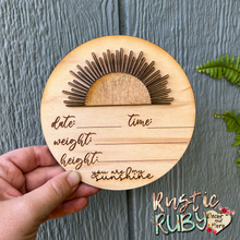 Load image into Gallery viewer, Sun Birth Announcement Round