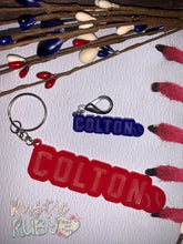 Load image into Gallery viewer, Jersey Name Engraved Key Chain or Zipper Pull