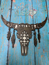 Load image into Gallery viewer, Wild and Free Cow Skull Wall Decor