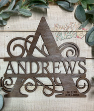 Load image into Gallery viewer, Split Monogram Name Sign