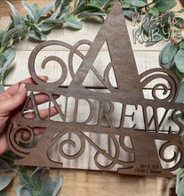 Load image into Gallery viewer, Split Monogram Name Sign
