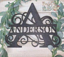 Load image into Gallery viewer, Split Monogram Name Sign