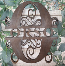Load image into Gallery viewer, Split Monogram Name Sign