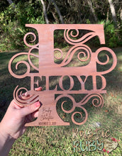 Load image into Gallery viewer, Split Monogram Name Sign