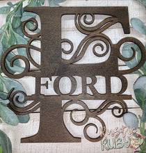 Load image into Gallery viewer, Split Monogram Name Sign