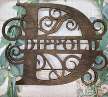 Load image into Gallery viewer, Split Monogram Name Sign