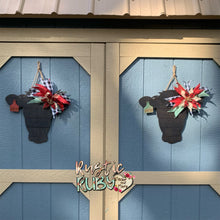 Load image into Gallery viewer, Christmas Heifer Door Hanger Black