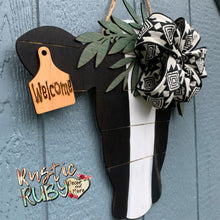 Load image into Gallery viewer, Heifer Door Hanger B&W