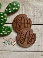 Load image into Gallery viewer, Wooden Monogram Car Coasters