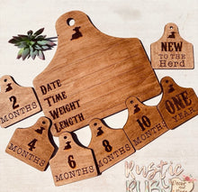 Load image into Gallery viewer, Cow Tag Baby Milestone Set