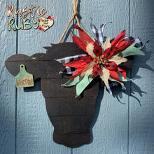 Load image into Gallery viewer, Christmas Heifer Door Hanger Black