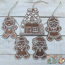 Load image into Gallery viewer, Gingerbread Family Ornaments