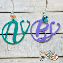 Load image into Gallery viewer, Stethoscope Monogram Car Charm
