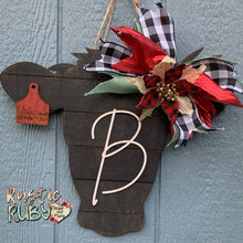 Load image into Gallery viewer, Christmas Heifer Door Hanger Black