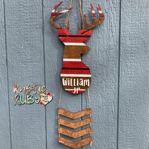 Aztec Pattern Buck Birth Announcement Hanger