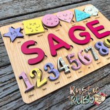 Load image into Gallery viewer, Name, Shape &amp; Number Puzzle
