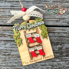 Load image into Gallery viewer, Stocking Ladder Family Ornament
