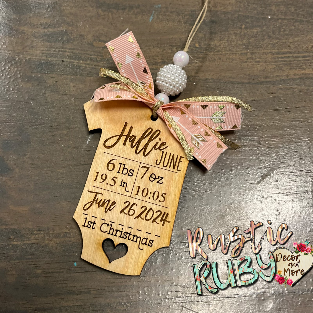 Baby’s First Christmas Birth Stat Ornament