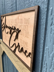 Amazing Grace Wood Sign