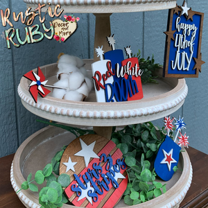 Fourth of July Tier Tray Set