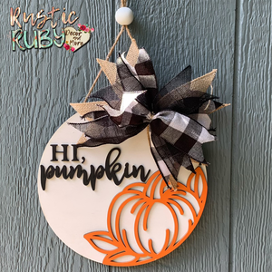 Hi Pumpkin Door Hanger