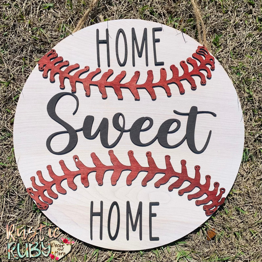 Baseball Home Sweet Home Door Hanger