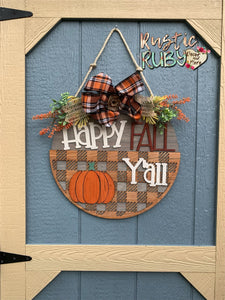 Happy Fall Y’all Door Hanger