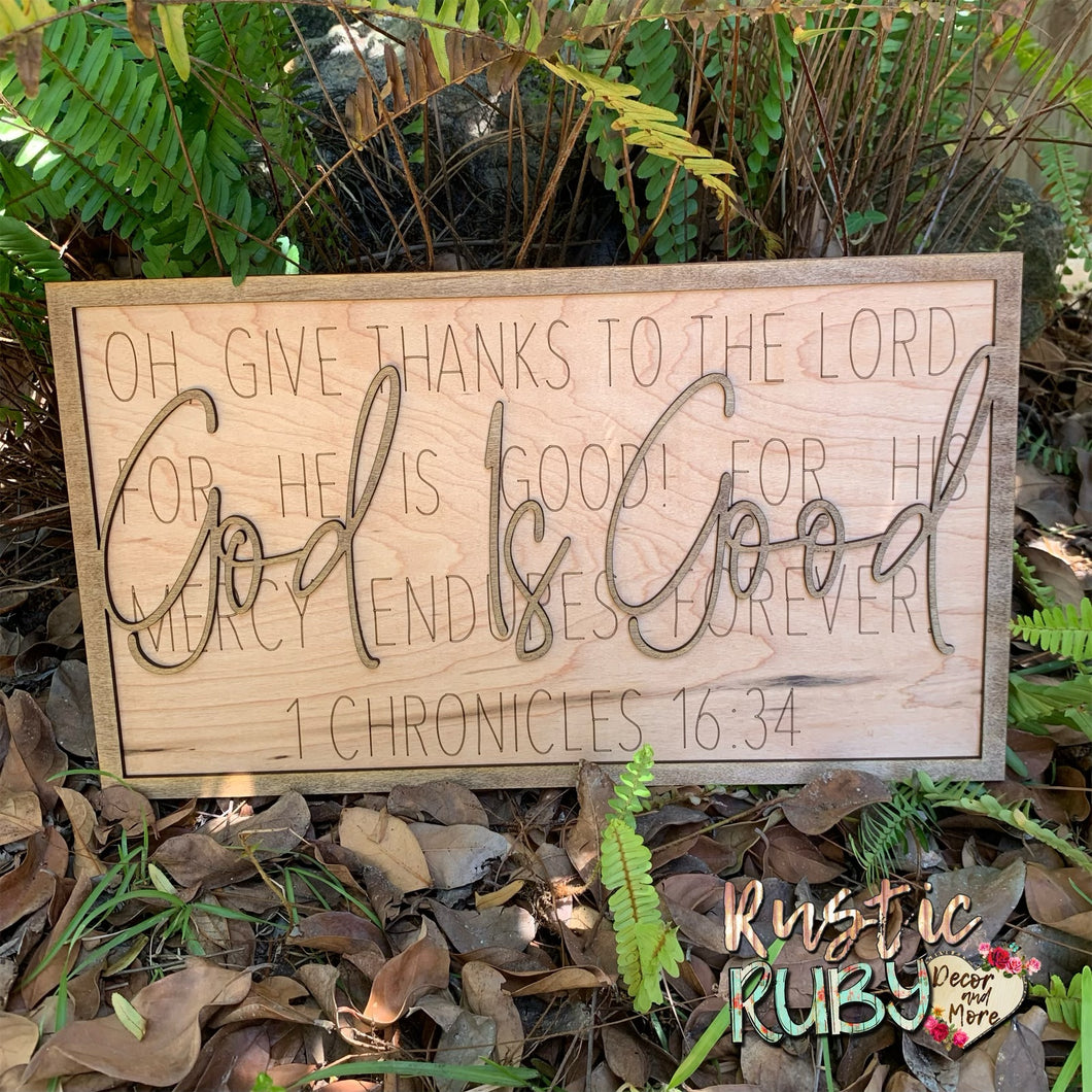 God is Good Wood Sign
